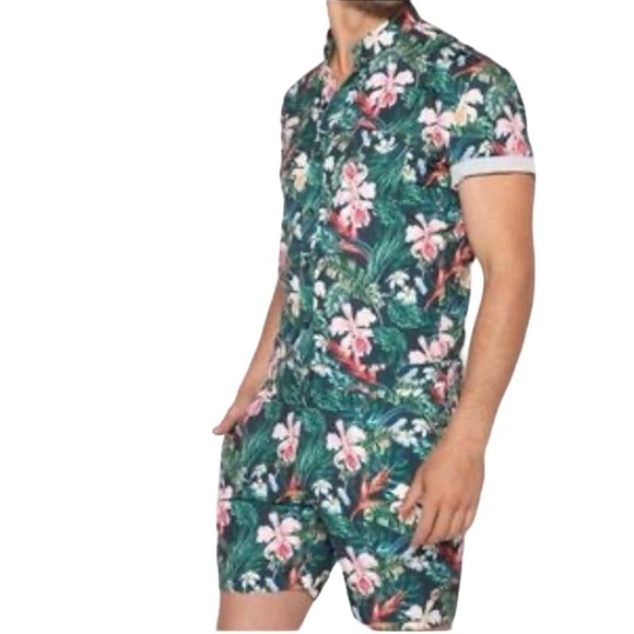 ROMPERJACK Tropical Jungle Floral Romper One-Piece - Men’s Large - Picture 1 of 6